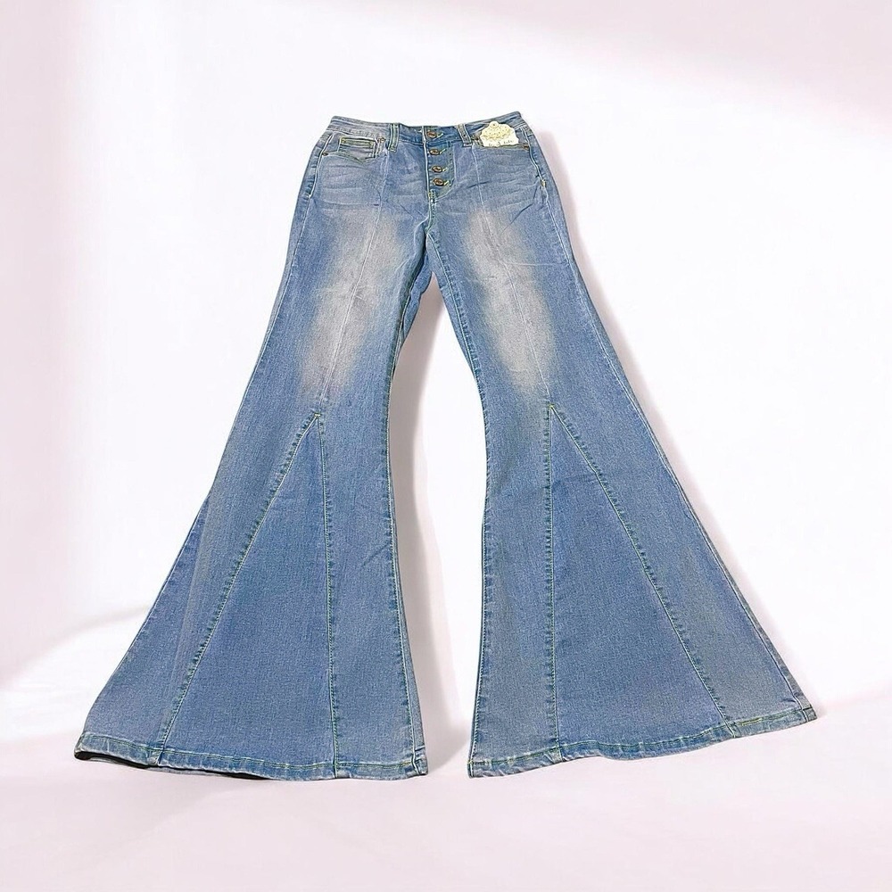 Altar'd State Jeans Womens 25 Light Wash High Rise Flare Leg Stretch Denim Pants